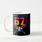 Baseball Ice Cream Drip Number 67 Player 67th Birt Kaffeetasse (Links)