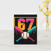 Baseball Ice Cream Drip Number 67 Player 67th Birt Karte (Gelbe Blume)