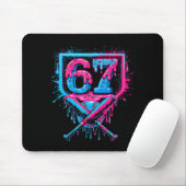 Baseball Ice Cream Drip Number 67 Player 67th Birt Mousepad (Mit Mouse)