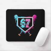 Baseball Ice Cream Drip Number 67 Player 67th Birt Mousepad (Mit Mouse)