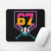 Baseball Ice Cream Drip Number 67 Player 67th Birt Mousepad (Mit Mouse)