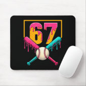 Baseball Ice Cream Drip Number 67 Player 67th Birt Mousepad (Mit Mouse)