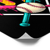 Baseball Ice Cream Drip Number 67 Player 67th Birt Poster (Ecke)