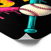 Baseball Ice Cream Drip Number 67 Player 67th Birt Poster (Ecke)