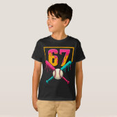 Baseball Ice Cream Drip Number 67 Player 67th Birt T-Shirt (Vorne ganz)