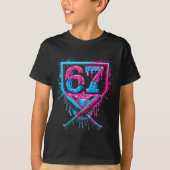 Baseball Ice Cream Drip Number 67 Player 67th Birt T-Shirt (Vorderseite)