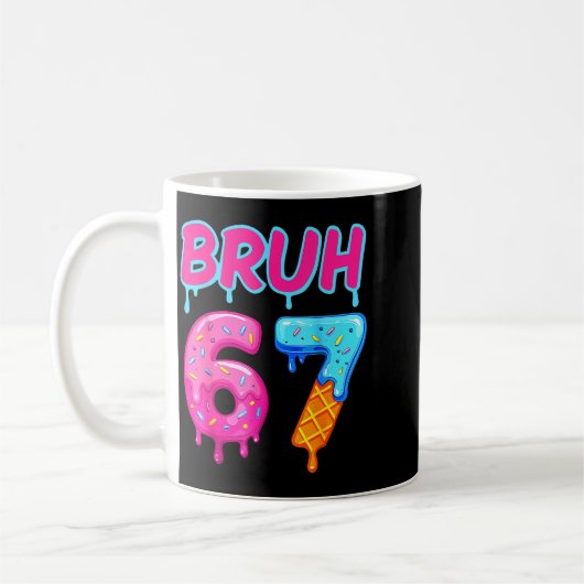 Baseball Ice Cream Drip Number 67 Player Or 67th B Kaffeetasse (Links)