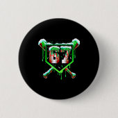 Baseball Ice Cream Drip Number 67 Six Seven Meme C Button (Vorderseite)