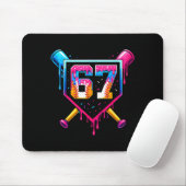 Baseball Ice Cream Drip Number 67 Six Seven Meme C Mousepad (Mit Mouse)