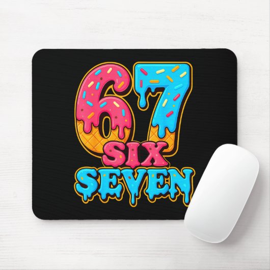 Baseball Ice Cream Drip Number 67 Six Seven Meme C Mousepad (Mit Mouse)