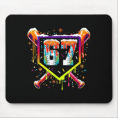 Baseball Ice Cream Drip Number 67 Six Seven Meme C Mousepad (Vorne)