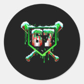 Baseball Ice Cream Drip Number 67 Six Seven Meme C Runder Aufkleber (Vorderseite)