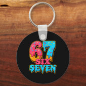 Baseball Ice Cream Drip Number 67 Six Seven Meme C Schlüsselanhänger (Vorderseite)