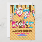 Baseball Ice Cream Drip Six Seven boy 8th Birthday Einladung (Vorderseite)