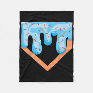 Baseball Ice Cream Dripping Baseball Zuhause Plate Fleecedecke