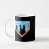 Baseball Ice Cream Dripping Baseball Zuhause Plate Kaffeetasse (Links)