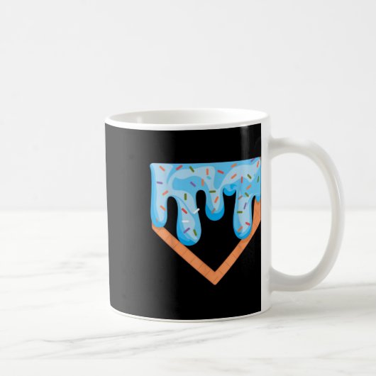 Baseball Ice Cream Dripping Baseball Zuhause Plate Kaffeetasse (Rechts)
