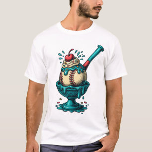 Baseball Ice Cream Sundae Sportdesign T-Shirt