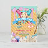 Baseball Ice Cream Tropfen Twins Geburtstagsparty Einladung (Stehend Vorderseite)