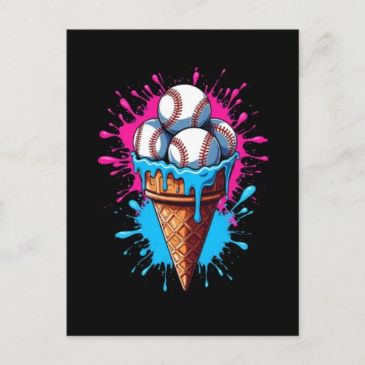 Baseball Ice Feiertagspostkarte (Vorderseite)