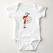 Baseball, ich bin 1 baby strampler (Vorderseite)