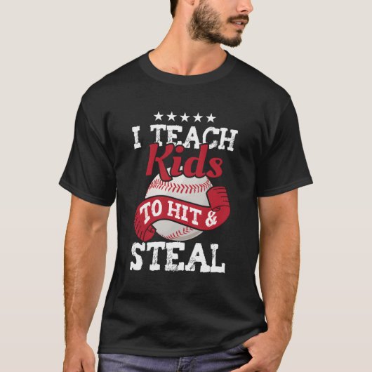 Baseball ich lehre Kinder, echten Sport zu schlage T-Shirt (Vorderseite)