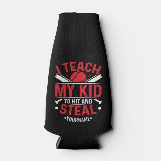 Baseball ich lehre mein Kind zu schlagen und zu st Flaschenkühler (Vorderseite)