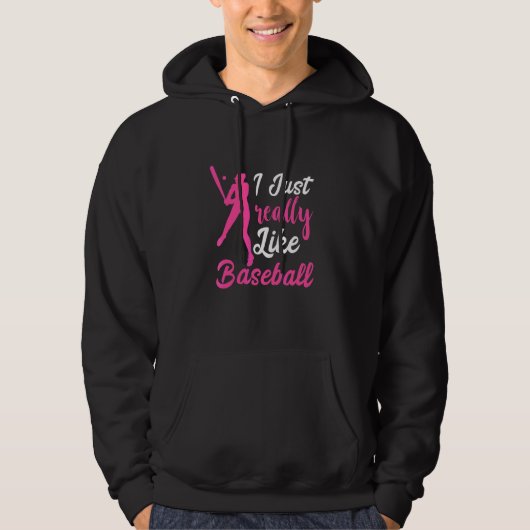 Baseball Ich mag Baseball-Mannschaft-Softball einf Hoodie (Vorderseite)