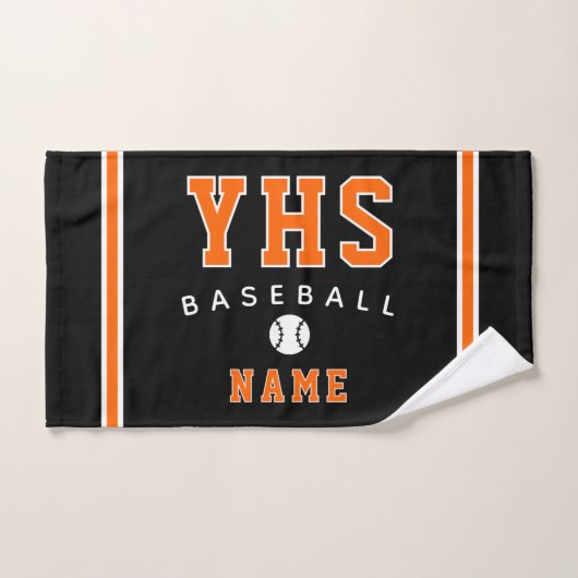 Baseball Icon, Custom Name & School, Team Gift Handtuch (Handtuch)