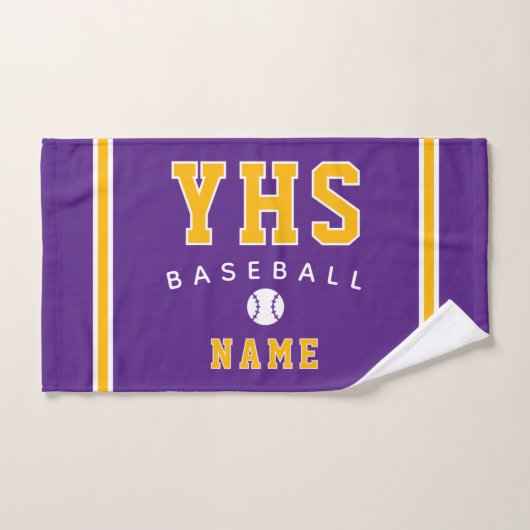Baseball-Ikone, Benutzerdefinierter Name & Schule, Handtuch (Handtuch)