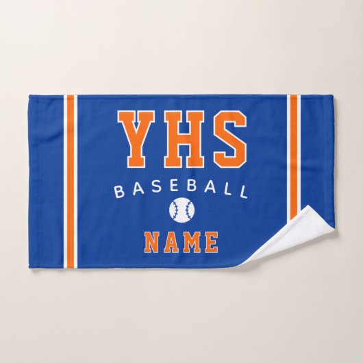 Baseball-Ikone, Benutzerdefinierter Name & Schule, Handtuch (Handtuch)