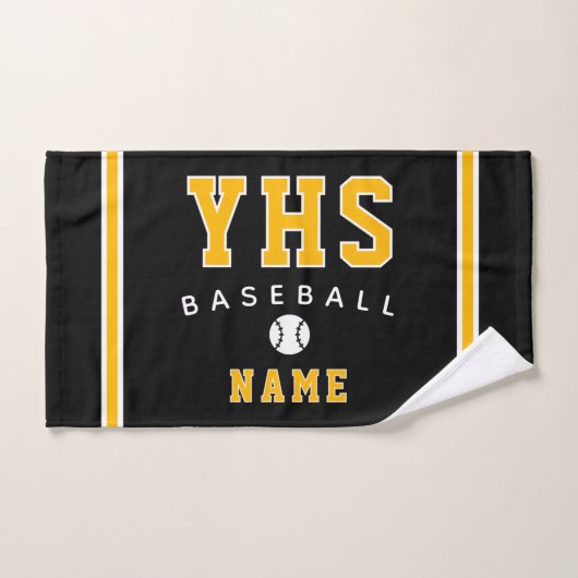 Baseball-Ikone, Benutzerdefinierter Name & Schule, Handtuch (Handtuch)