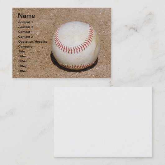 Baseball im Dreck Visitenkarte (Vorne/Hinten)