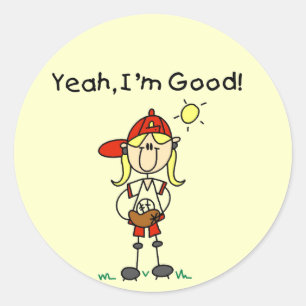 Baseball I'm Good T-Shirts und Geschenke Runder Aufkleber