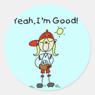 Baseball I'm Good T-Shirts und Geschenke Runder Aufkleber