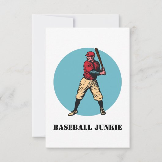 Baseball im Retro-Stil Dankeskarte (Vorderseite)