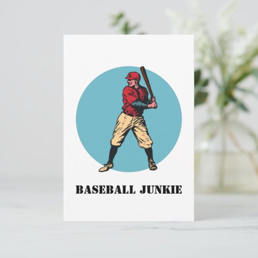 Baseball im Retro-Stil Dankeskarte (Stehend Vorderseite)