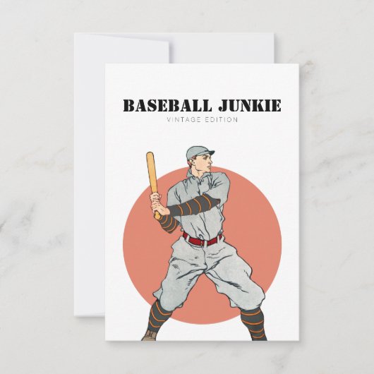Baseball im Retro-Stil Dankeskarte (Vorderseite)