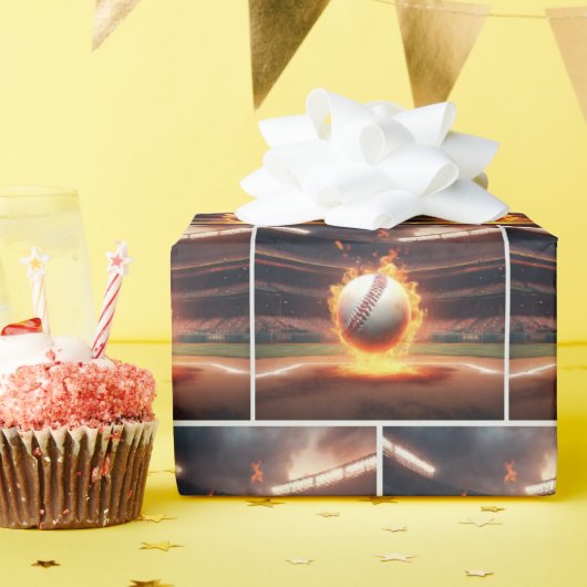 Baseball im Stadion Geschenkpapier (Geburtstagsparty)