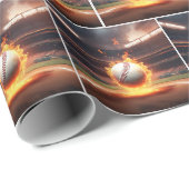 Baseball im Stadion Geschenkpapier (Rolleneckpunkt)