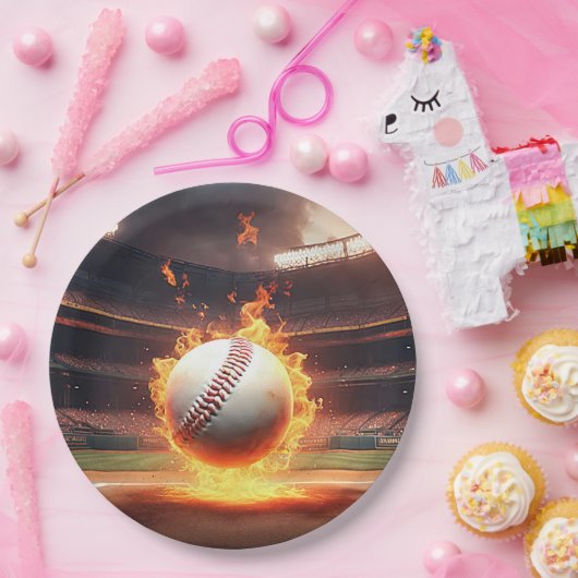 Baseball im Stadion Pappteller (Party)