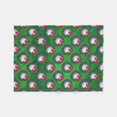 Baseball im Weihnachtskranz-Muster Fleecedecke (Vorderseite (Horizontal))