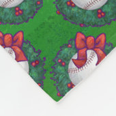 Baseball im Weihnachtskranz-Muster Fleecedecke (Ecke)