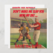 Baseball Image FP der 1840er Save The Date (Vorne/Hinten)