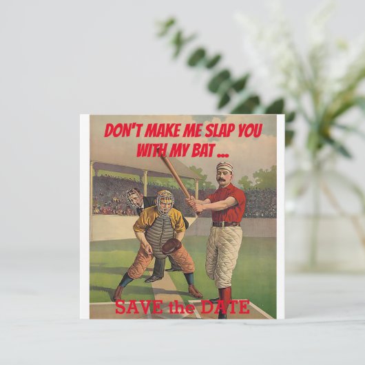 Baseball Image FP der 1840er Save The Date (Stehend Vorderseite)