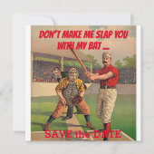 Baseball Image FP der 1840er Save The Date (Vorderseite)