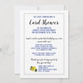 Baseball in Blume FLAT Card Dusche einladen Karte (Rückseite)