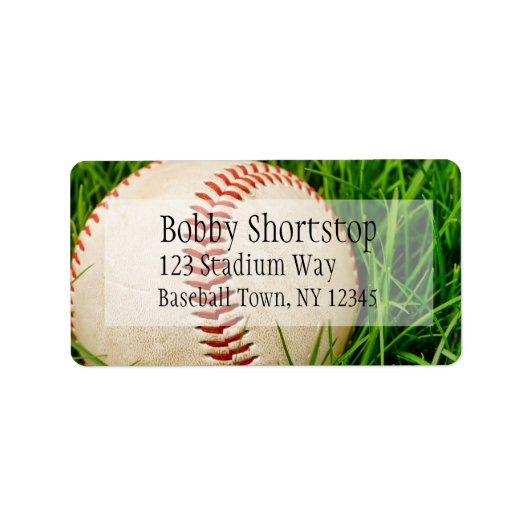 Baseball in den Grass-Adressenmarken Adressaufkleber (Vorne)