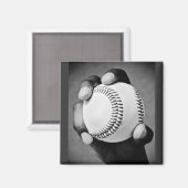 Baseball in der Hand Magnet (Vorderseite/Rückseite)
