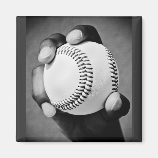 Baseball in der Hand Magnet (Vorne)